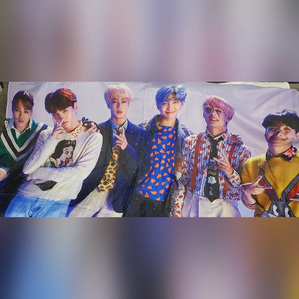 BTS Kpop Boy Band Purple Shower Curtain